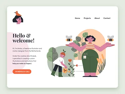 New website animation bees branding logo lottie ui vector website