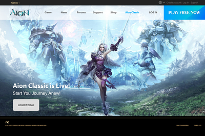 Aion Classic Website Redo aion dashboard gaming website ui ui design