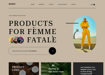 Honey design ui ux web