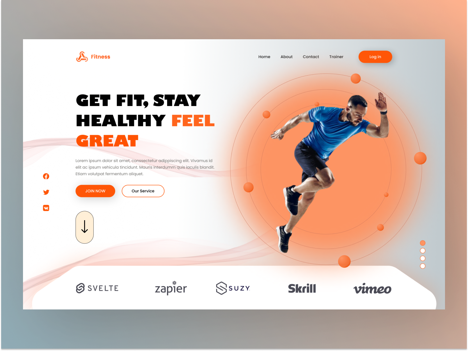 Fitness Landing Page bodybuilding branding cardio design exercise fitness gym health healthy home page landing page muscle sport ui weight lifting workout yoga