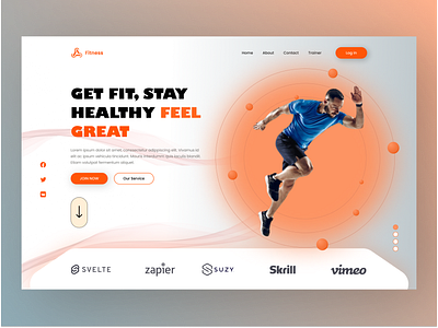 Fitness Landing Page bodybuilding branding cardio design exercise fitness gym health healthy home page landing page muscle sport ui weight lifting workout yoga