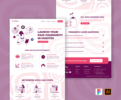 Landing Page design - Tribely design figma landing page ui ux web design website