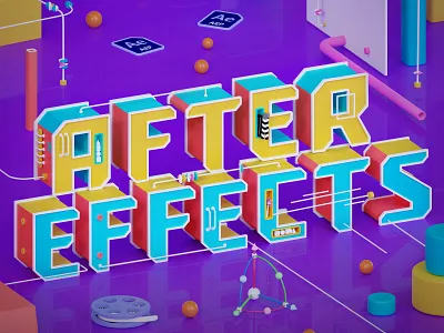 After Effects 3d 3dillustration adobe after effect blender branding c4d cinema4d cycles design illustration isometric logo lowpoly motion graphics poster render typography ui