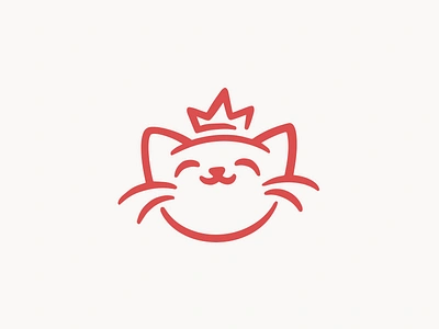 King cat animals cat character crown cute illustration king logo logotype minimalism zoo