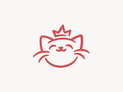 King cat animals cat character crown cute illustration king logo logotype minimalism zoo
