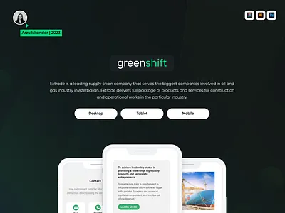Greenshift | Supply Chain Company | UX/UI app design landing page ui ux web design