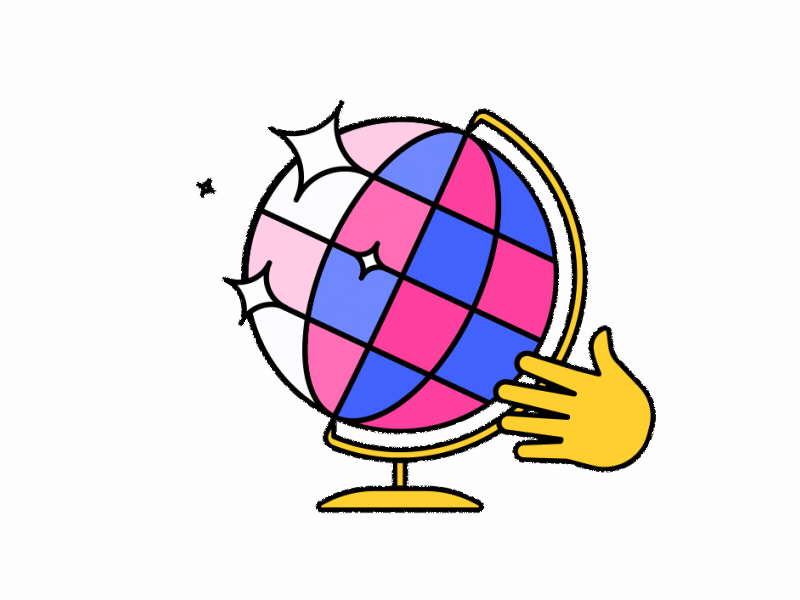 Disco Globe cartoon disco discoball earth gif globe hand loop party spin