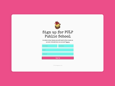 Pulp Public School sign-up form form responsive design sign up ui visual design webflow