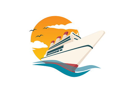 Cruise cruise flat illustration illustration