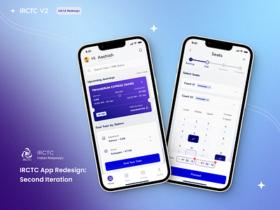 IRCTC App Redesign: V2 figma ios irctc jobhunt ticket trainbooking uidesign uxdesign