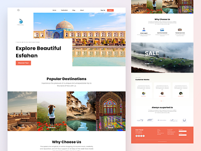 Travel Landing Page adventure creative design destination digitaldesign dribbble exploration explore holiday inspiration iran journey landscape persia tourism travel ui ux vacation webdesign