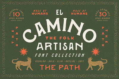 El Camino Font Collection + Extras illustration bundle premade designs