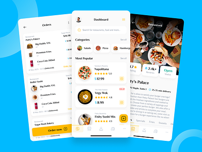 Crust - Food Ordering App app burger clean design food food delivery food ordering illustration mobile ordering pasta pizza responsive restaurant soda ui uiux ux