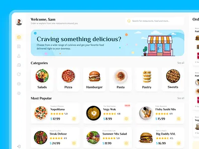 Crust - Food Ordering App app application application design burger clean design food food delivery food ordering mobile application pasta pizza ui uiux ux web web application