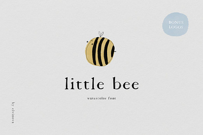 Kids Watercolor Font creative market little bee png