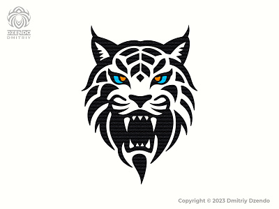 Aggressive Bobcat Logo aggressive animal bared bobcat branding energy logo logotype lynx muzzle powerful strength strong teeth wild cat
