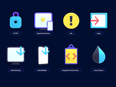 icons 3d 3d animation app branding design graphic design invert colors. logo mobile motion graphics ui