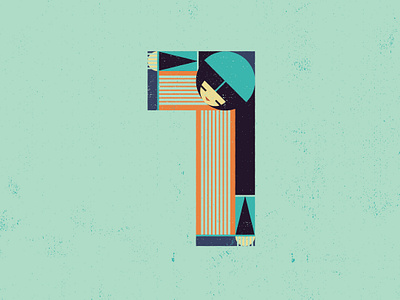 Number 1 - 36 Days of Type 36 days of type 36days 1 36daysoftype art deco art nouveau branding design graphic design illustration koloman moser lettering numerals typographic illustration typography vienna secession