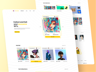 NFT Marketplace Concept bitcoin blockchain crypto crypto art cryptocurrency desktop ethereum landing landing page marketplace minimal nft nft design nft marketplace nft web nftart nfts token web design web ui