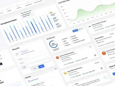 Job Portal Redesign and UX/UI Design Case Study best dashboard design best design clean clean dashboard design dashboard dashboard design design filter graph job portal management product design trendy ui ui design user interface ux ux design web application website