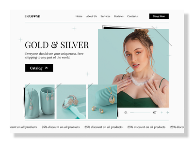 Jewelry - Design Concept accessory beige beige design beige landing e commerce e shop ecommerce gold jewel jewellery jewelry jewelry design jewels landing landing page light landing luxury luxury shop website whitespace