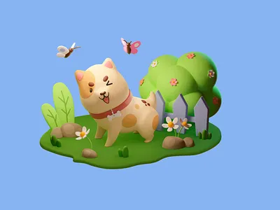 Good boy 3d character characterdesign dog illustration puppy