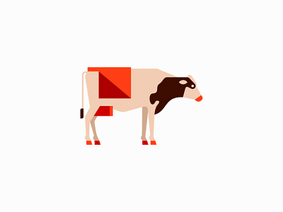 Surrealist Cow Logo animal branding cattle cow cute dairy design emblem farm geometric icon illustration logo mark milk modern premium red surrealist vector