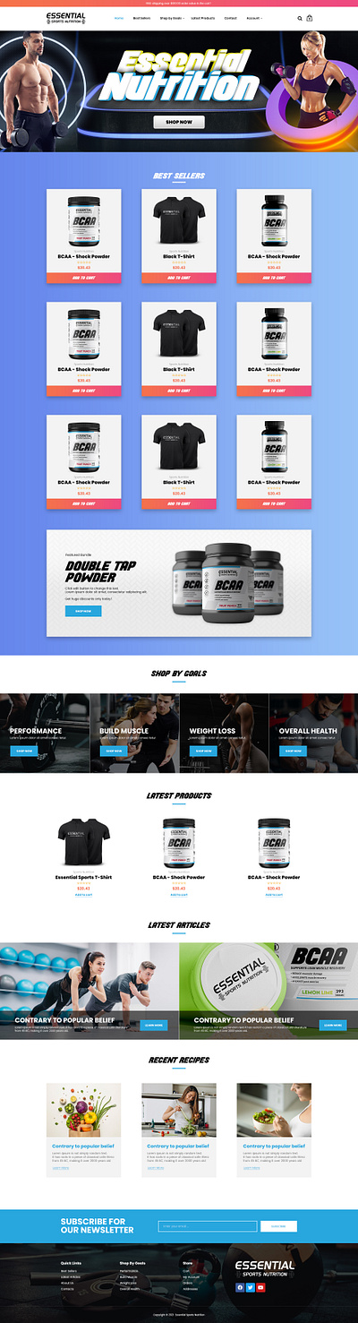 Supplement Store Design creative design fitness gym nutrition sport store supplement supplement store ui ux website