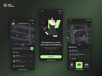 Navigation App - Mobile App Design Concept app app design map map app map app design map page mobile app mobile app design mobile design navigation app onboarding page ui ui design