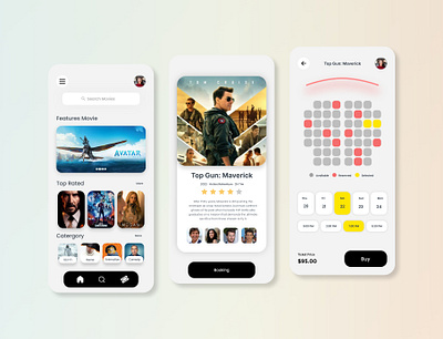 Movie App app design mobile ui