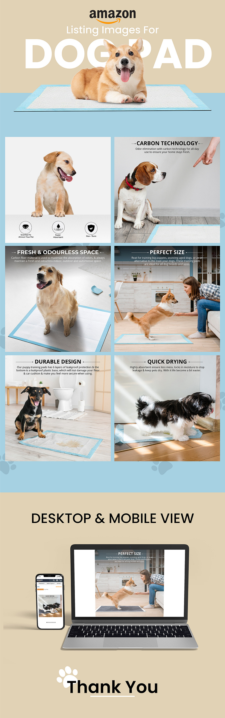 Amazon Listing Images for Dog Pad by Pixenite Pvt. Ltd. on Dribbble