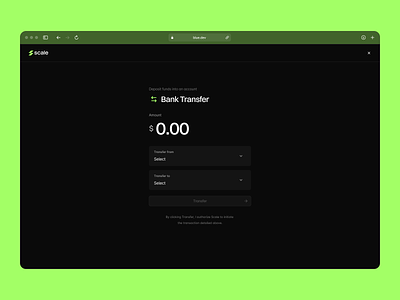 Scale ✳ Bank Transfer bank transfer clean crypto dashboard design figma finance pixel perfect transfer ui ux web3