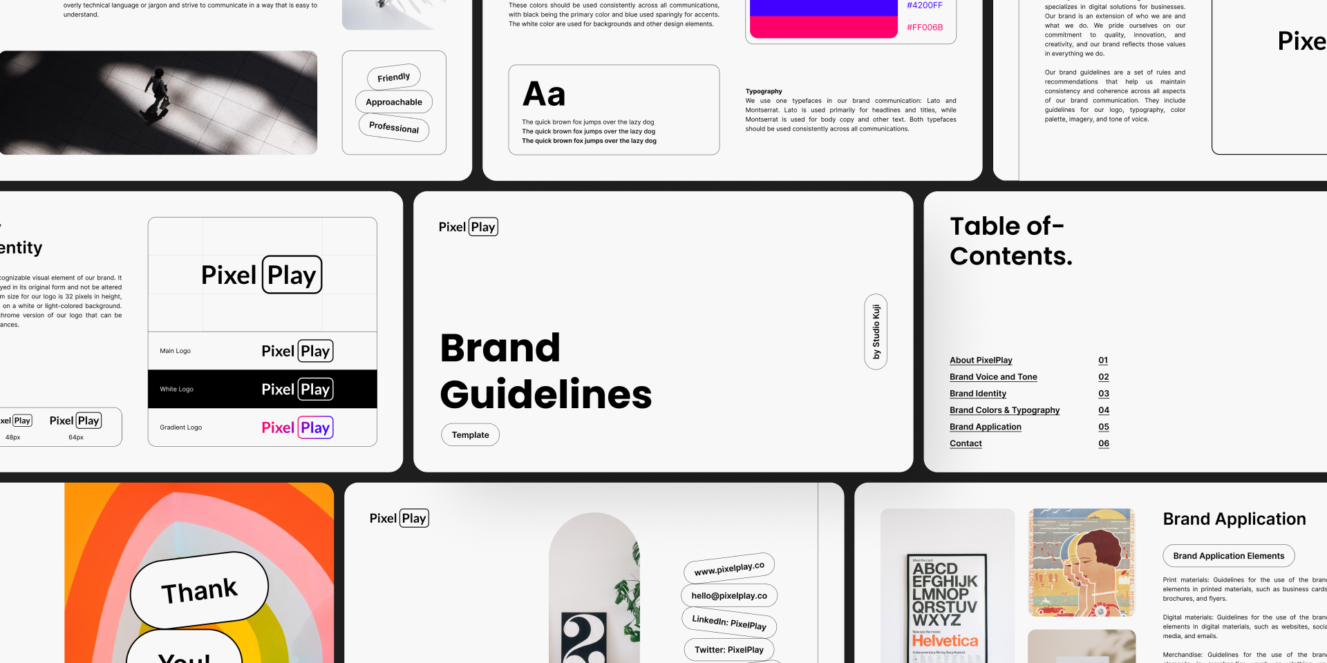 Brand Guidelines Template brand brand guidelines branding clean design figma free graphic design presentation presentation design studio kuji template