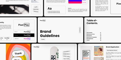 Brand Guidelines Template brand brand guidelines branding clean design figma free graphic design presentation presentation design studio kuji template