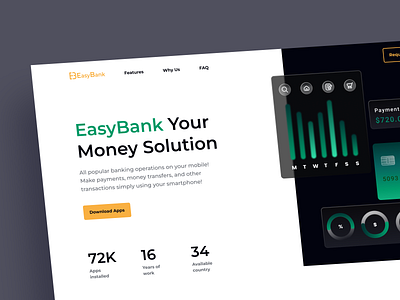 Banking App Website 💸 app banking branding concept data design graphic design green infographic interface landing logo money typography ui web website