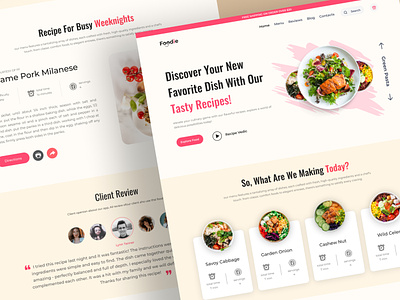 Food Recipe Listing Landing Page UI design delivery app food delivery food landing page food menu food menu ui food recipe food ui recipe listing recipe listing ui recipe website uiux user interface ux