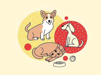 Dogs 2 design digital illustration dog dogs illustration rest sleep vector art vector illustration