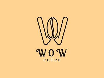 WoW Coffee Logo Design bags beans brain branding brown coffee cup drink energy gold hot logo logodesign packaging quality tea vintage