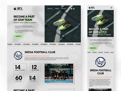 Football Team – Landing page athletics branding creative design football graphic design landing landing page design responsive design sports typography ui user experience user interface visual design web design