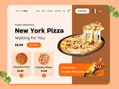 Pizza Restaurant Website Design design figma figma web design online store pizza shop restaurant ui web design website website design