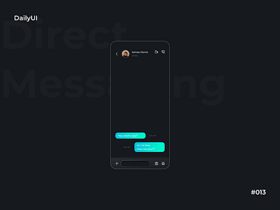 DailyUI #013 - Direct Messaging ⚡️ app branding dailyui dailyuichallenge dark design direct direct messaging illustration message messaging ui vector
