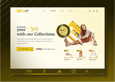 Caset Boutique Fashion Website - Landing Page clothing fashion landing landingpage ui webdesign