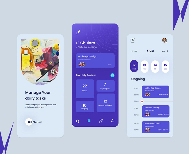 Task manager mobile App Design by Ibraadesign on Dribbble