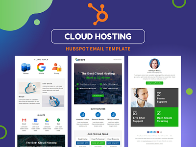 Cloud Hosting – HubSpot Email Newsletter Template cloud hosting email hubspot newsletter template