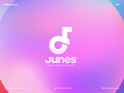 Junes Logo app logo branding design graphic design identity design j logo logo music logo tune logo typography