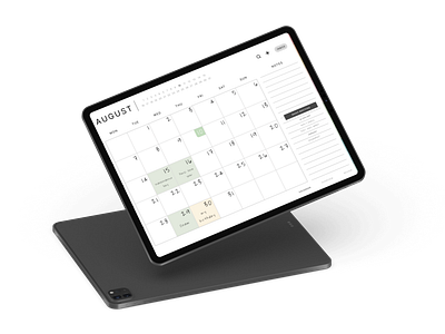 Calendar UI for iPad calendar dailyui graphic design ipad ui