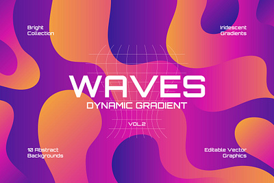 Abstract Dynamic Gradient Waves Backgrounds abstract background branding design gradient graphic design holographic illustration landing landing page liquid liquid gradient rainbow smooth vector vivid wallpaper website