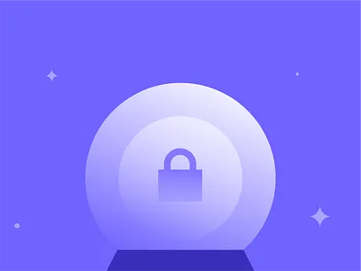 The Crystal Ball of Security crystal ball future globe lock purple safe security stars