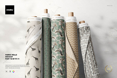 Fabric Rolls Mockup (16FFv.11) stack