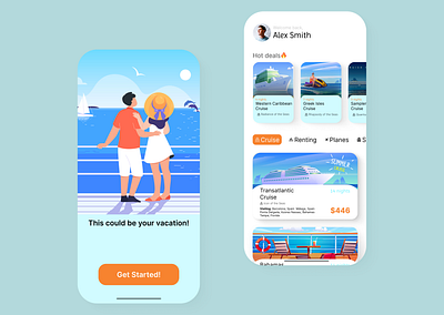 Cruise App🛳️🚢⛵ app clean dailyui design minimal mobile ui ux